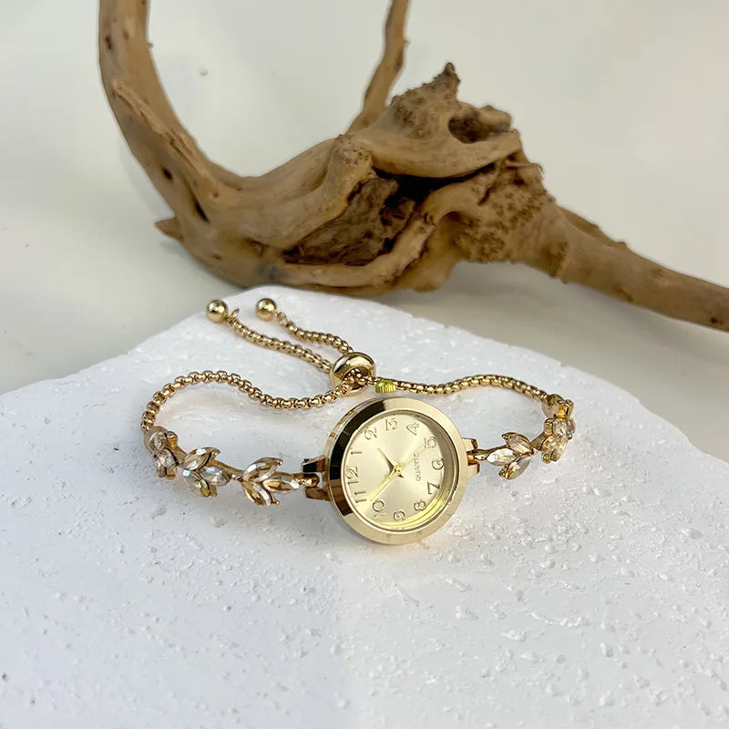 Elegante Reloj Pulsera Ajustable con Cordón de Cristal Mo...