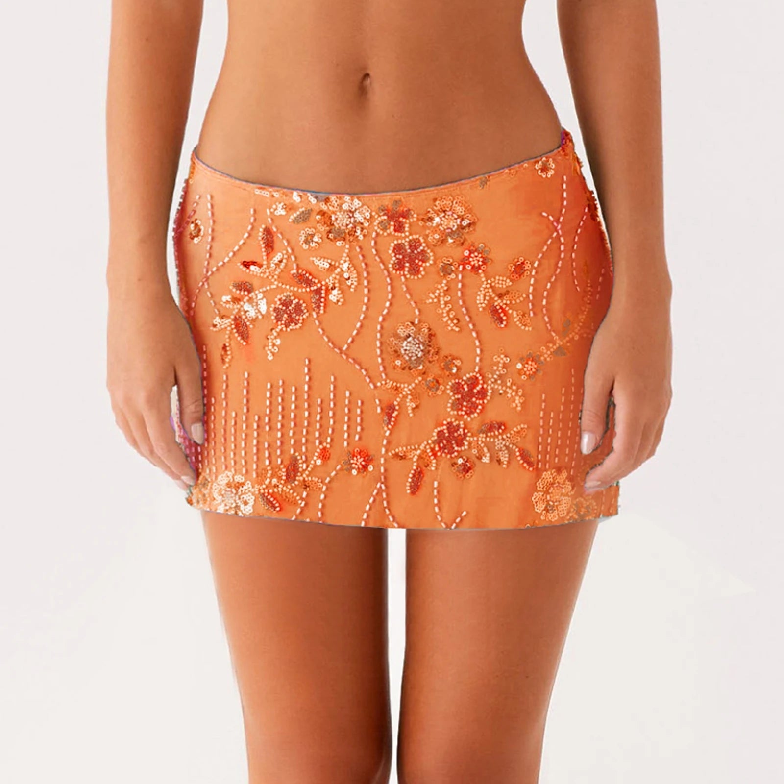 Minifaldas de lentejuelas para mujer, minifaldas con cuen...