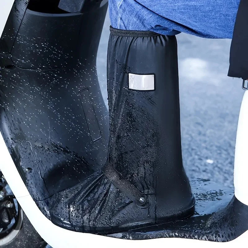 High waterproof knee-high shoe covers by Corporación Turística, designed to protect footwear from rain and wet conditions.