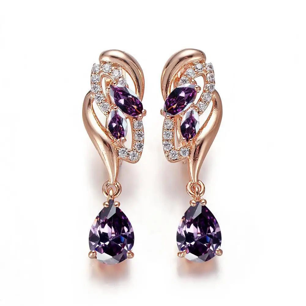Hanreshe-pendientes de gota de circonita cúbica para muje...