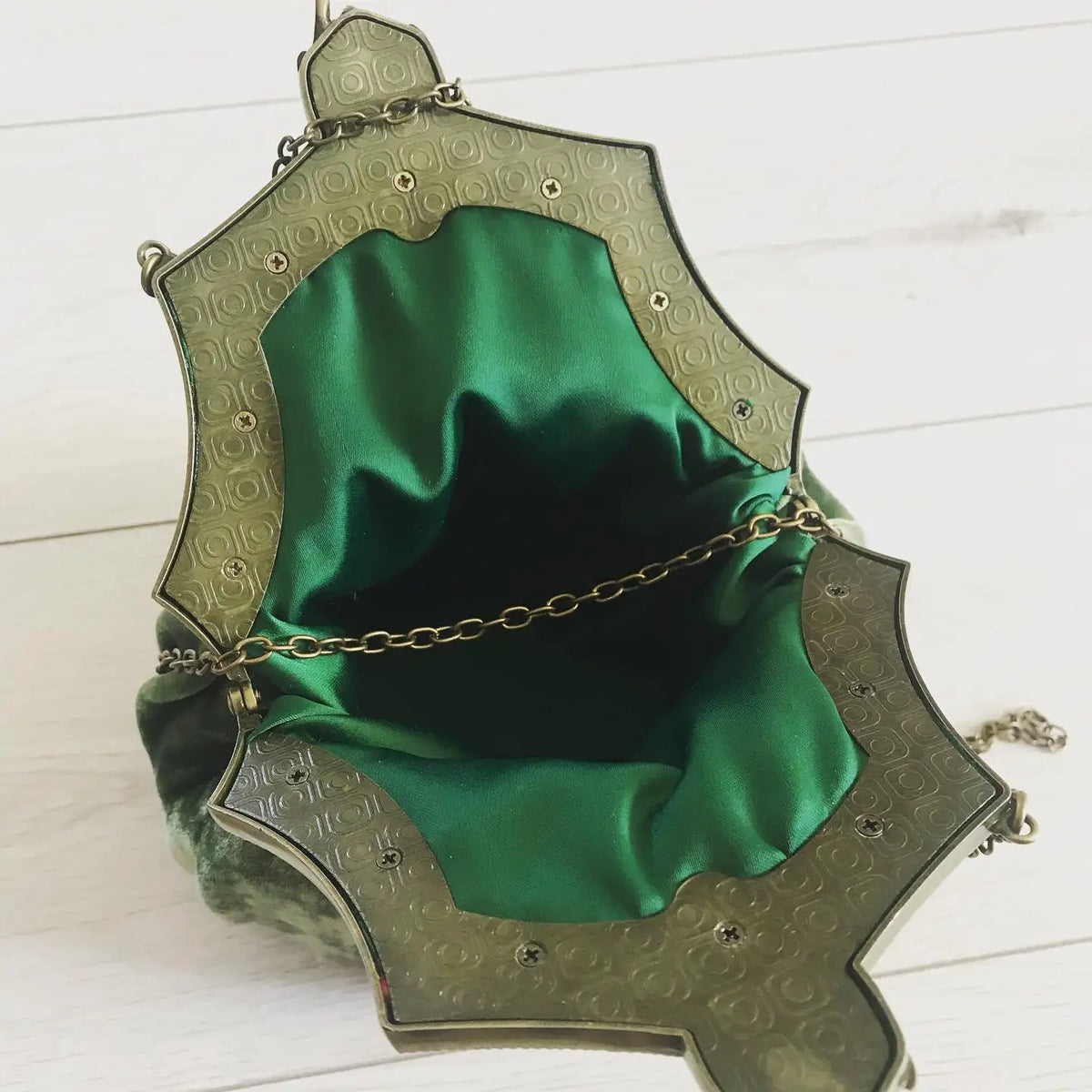 Bolso de mano vintage de terciopelo sólido con cierre de ...