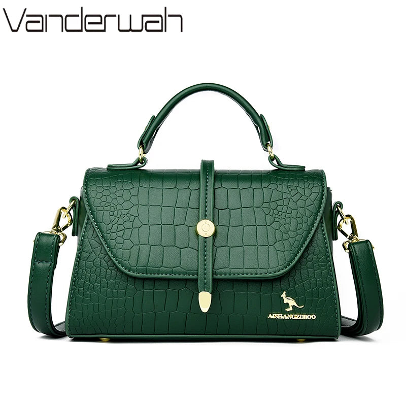 Crocodile leather crossbody bag by Corporación Turística, stylish and compact for modern fashion in 2024.