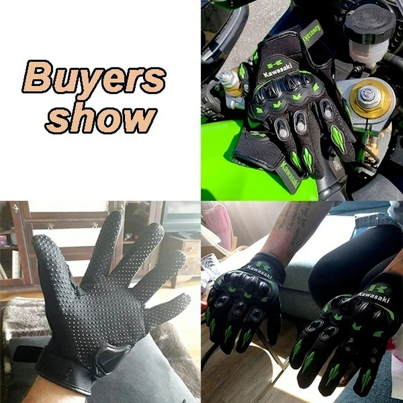 Guantes Kawasaki Dedo Completo Moto Off-Road Antideslizantes