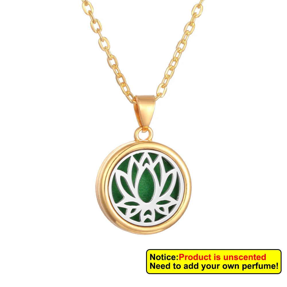 Nueva flor árbol de la vida aromaterapia difusor collar A...
