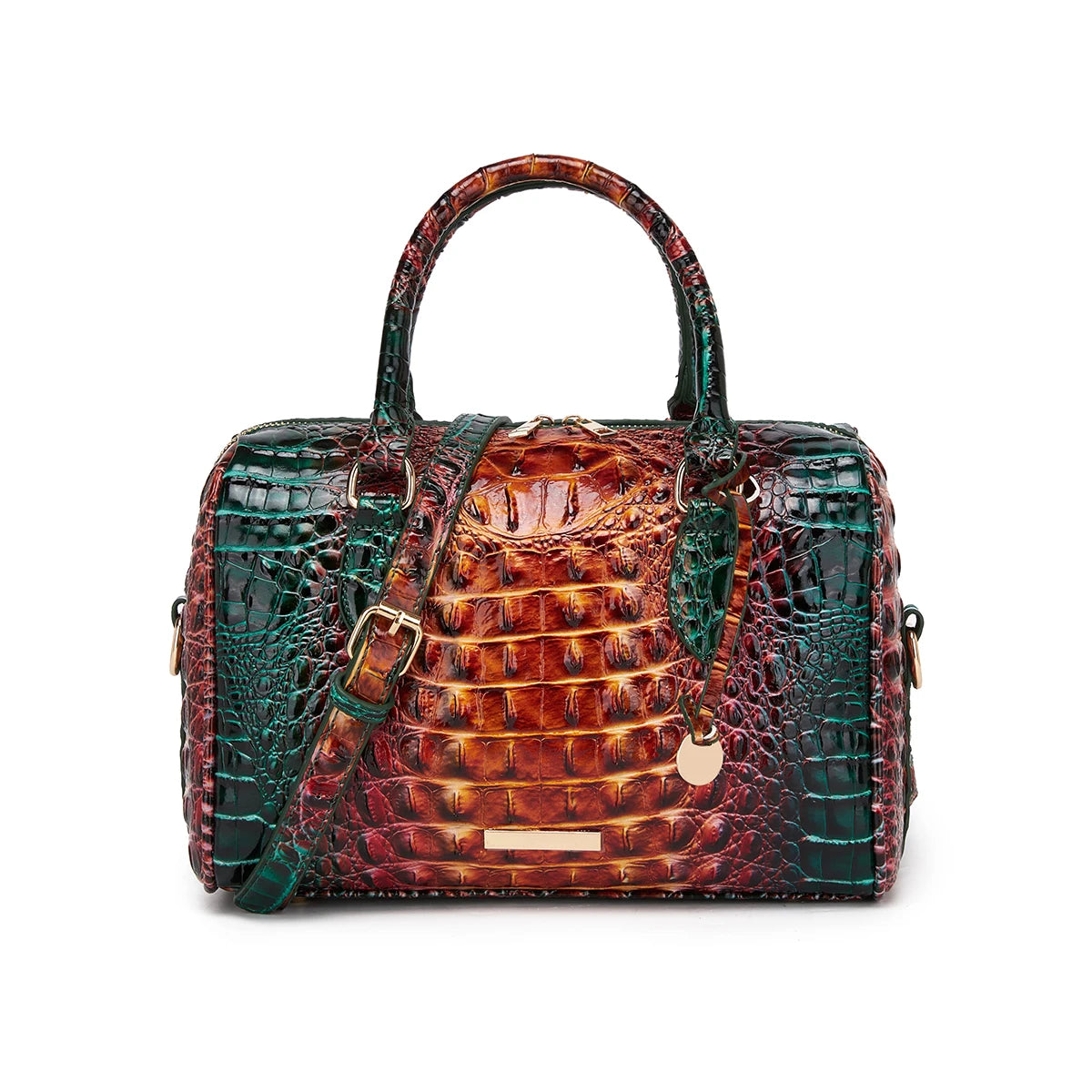 Bolso de lona con relieve degradado y asa superior, con c...