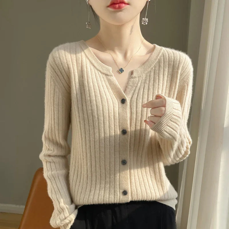 Cárdigan de Punto Suave para Mujer - Estilo Coreano Cálido