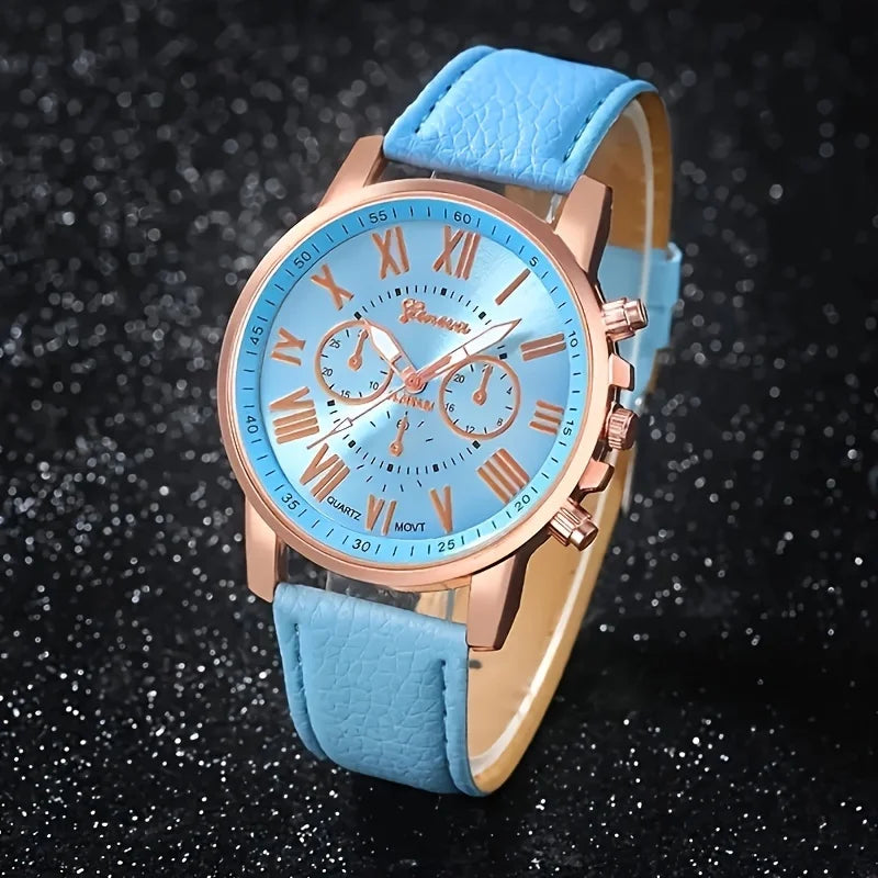 Reloj de Cuarzo de Moda y Conjunto de Joyería, Resistente...