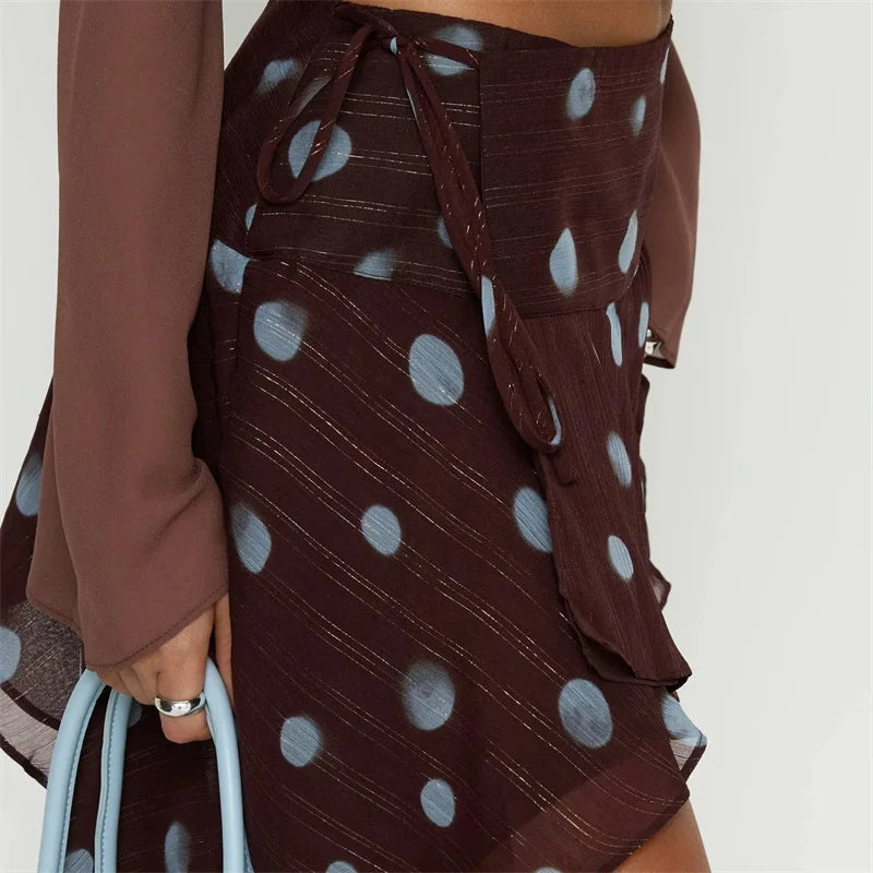 Minifalda de lunares para mujer, transparente, de malla, ...