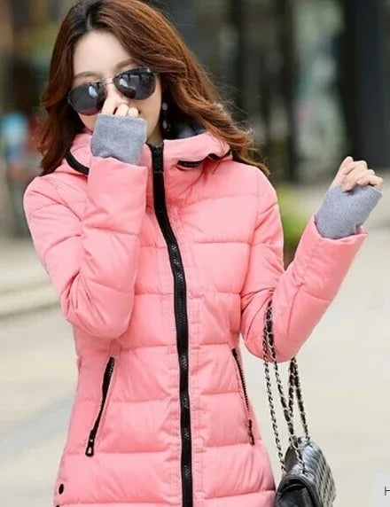Moda Casual mujer impermeable Chaqueta de algodón Otoño I...