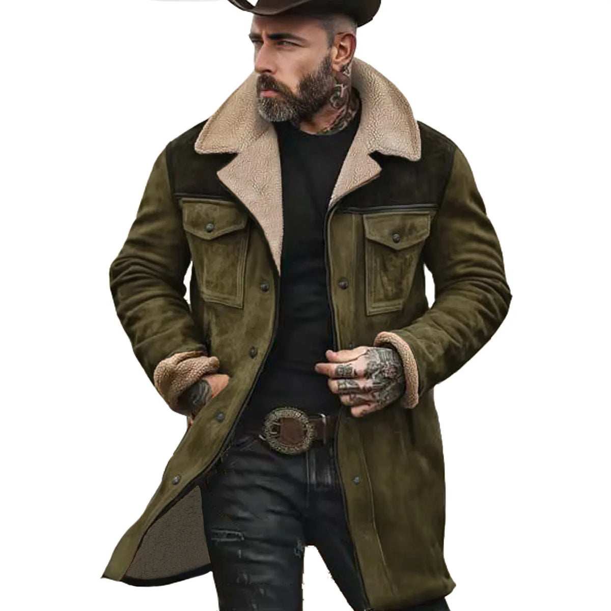 Chaqueta Ante Hombre Otoño Invierno 2025 | Abrigo Streetwear Multibolsillo