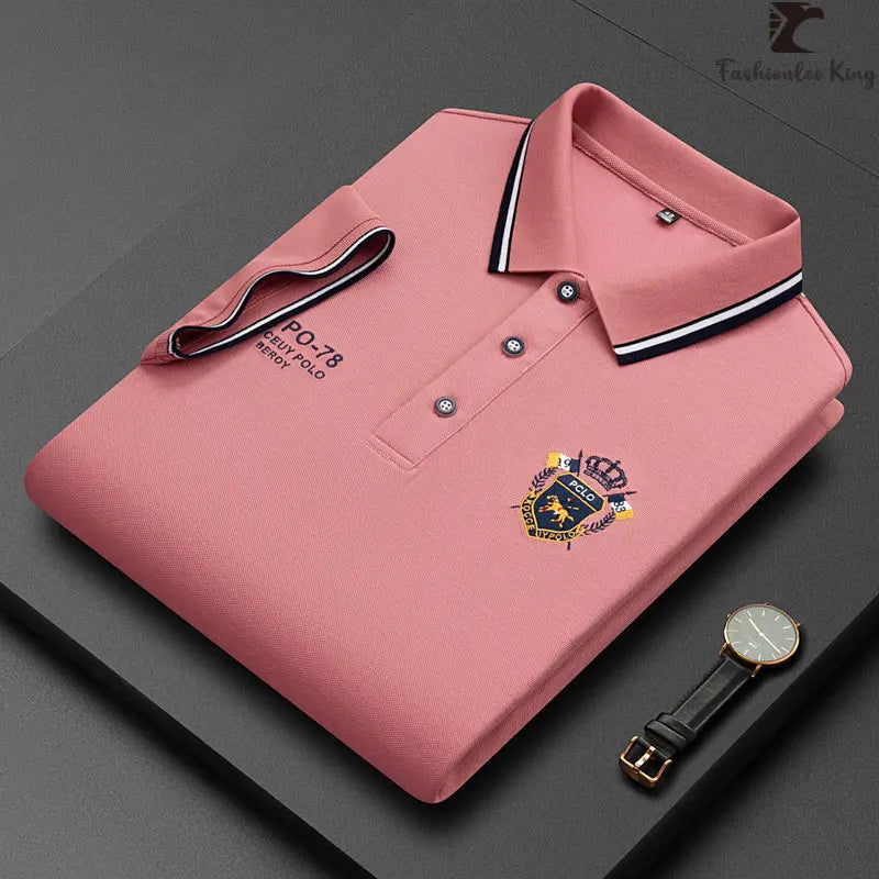 Polo Algodón Bordado Hombre: Estilo Casual Verano Transpirable