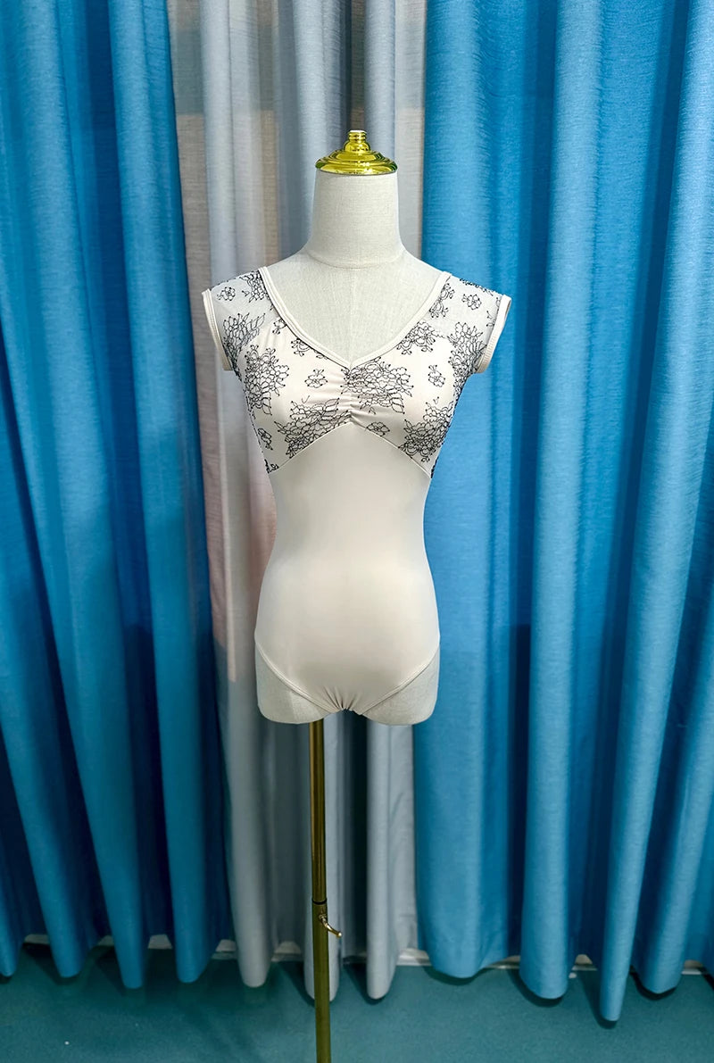 Pink ballet dance leotard for women with a new design, from Corporación Turística, shown on a mannequin.