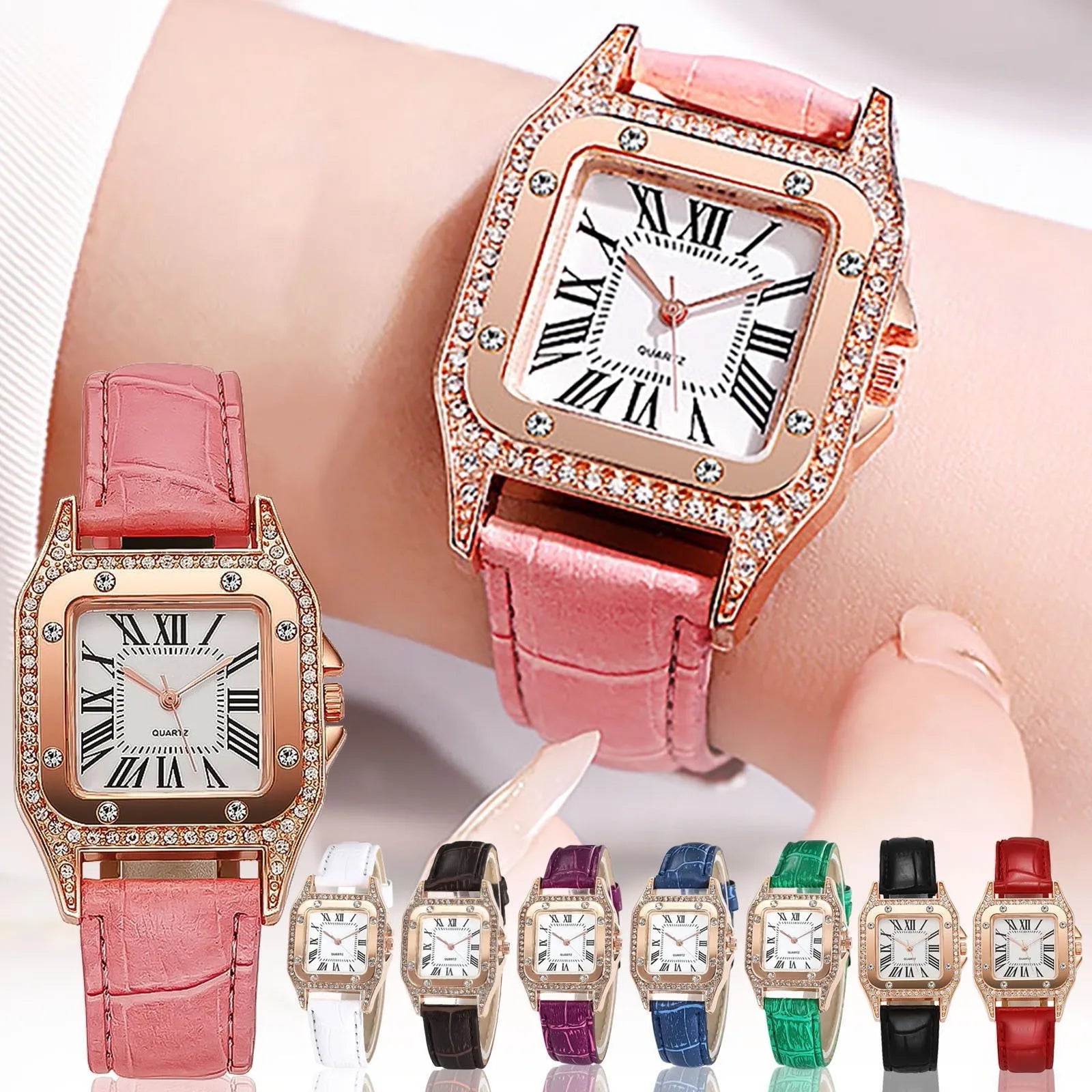 Reloj elegante de marca superior con correa de cuero para...