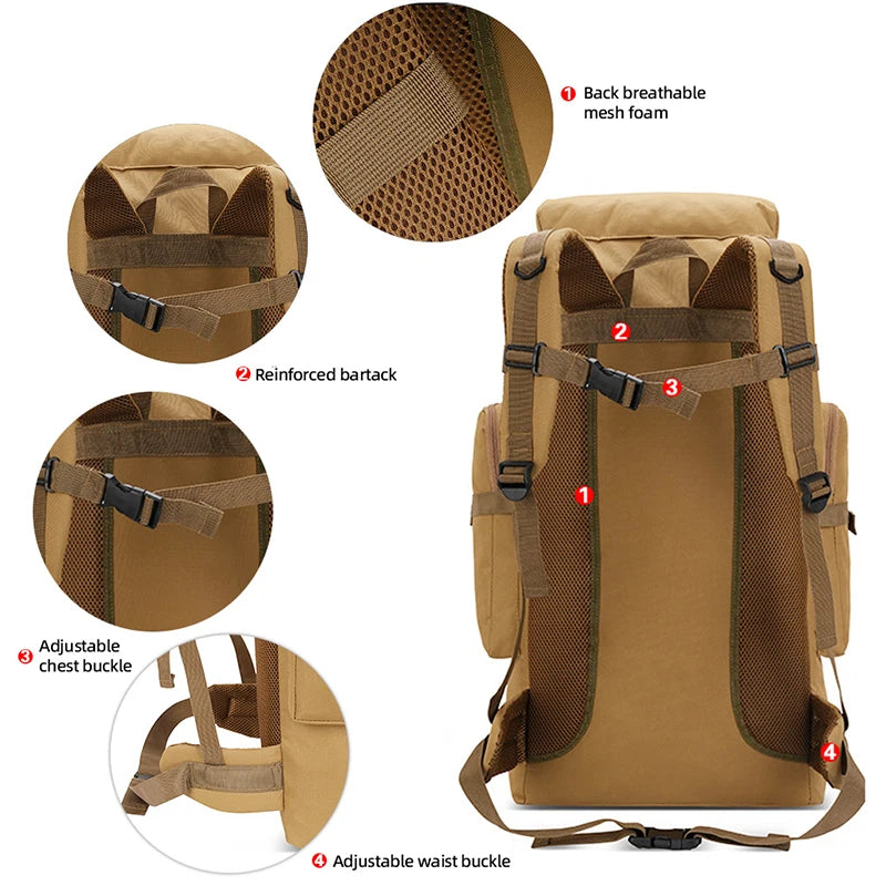 Mochila grande para acampar, bolsa de equipaje de viaje d...
