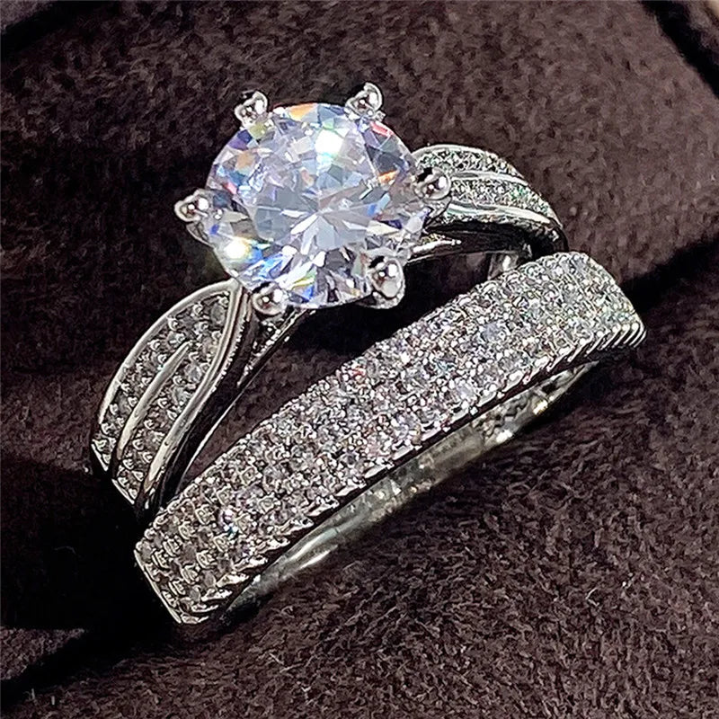 Conjunto de anillos de plata de ley 925 para mujer, Circo...