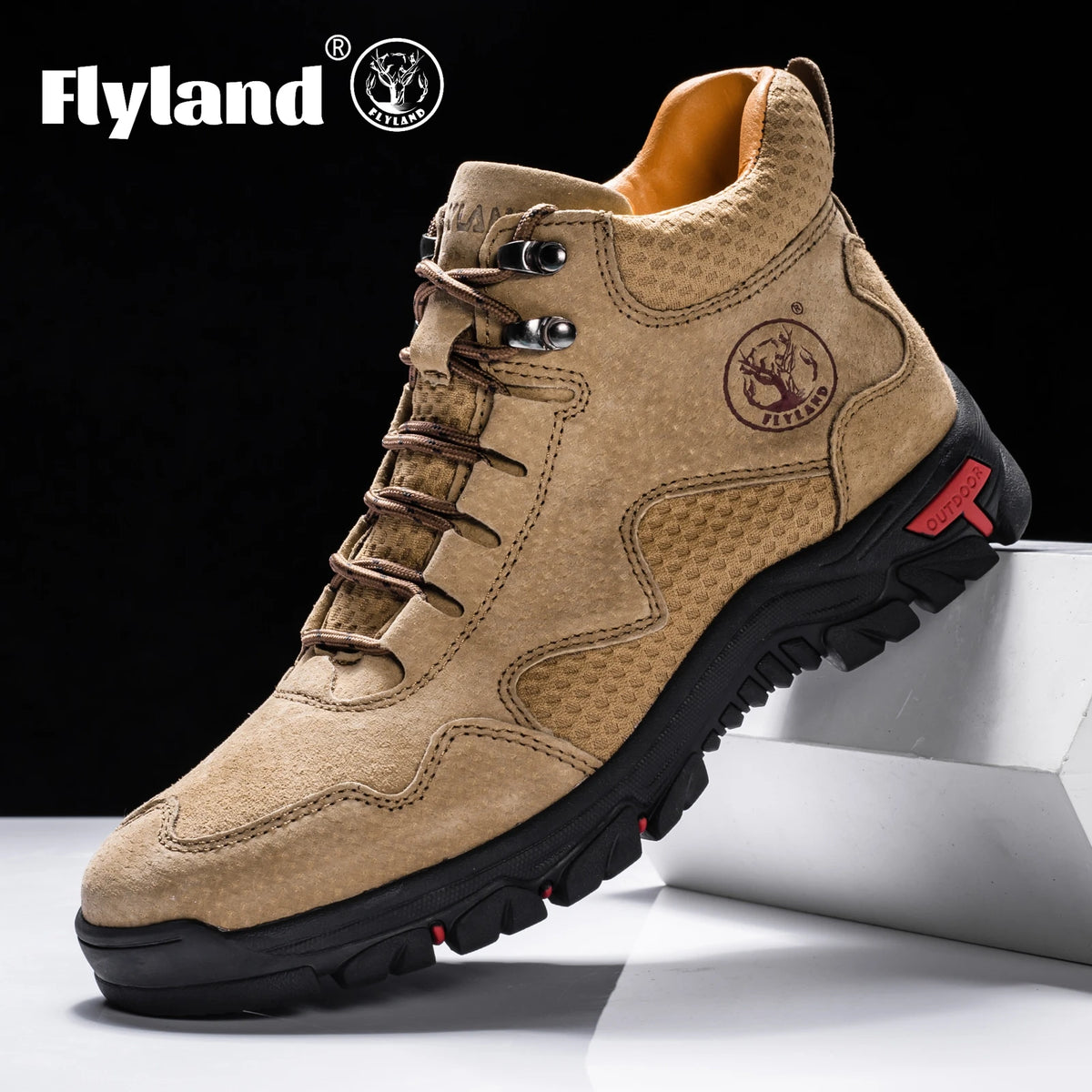 FLYLAND Botas de tobillo para hombre Zapatos de cuero cas...