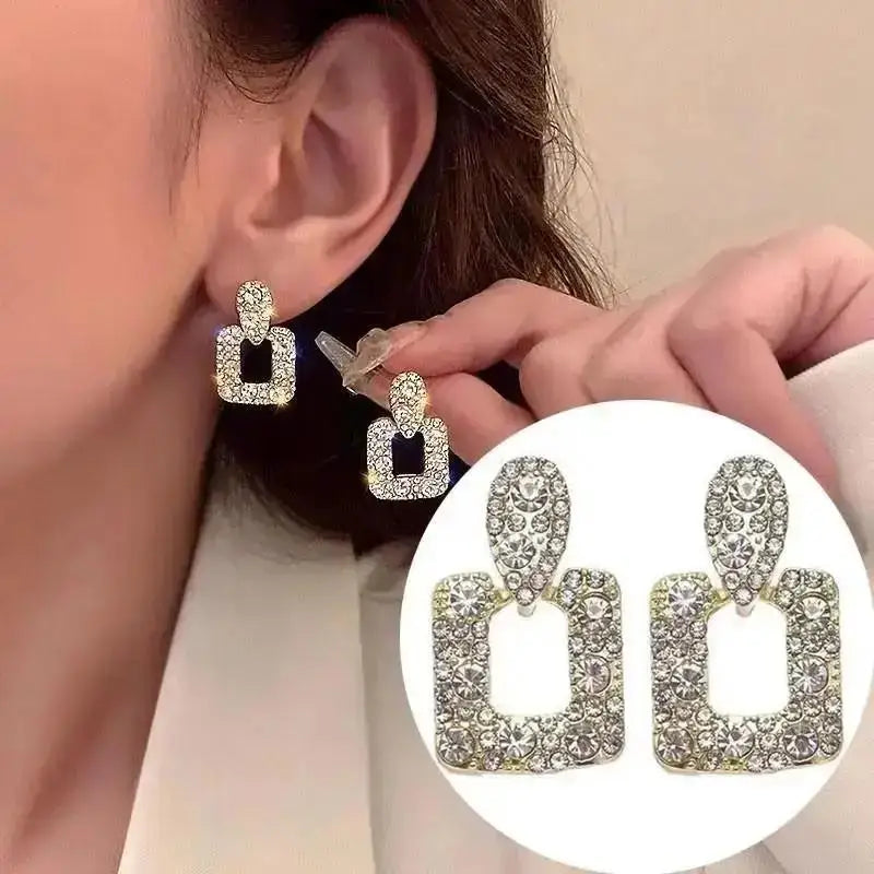 Pendientes de gota de corazón de cristal púrpura para muj...