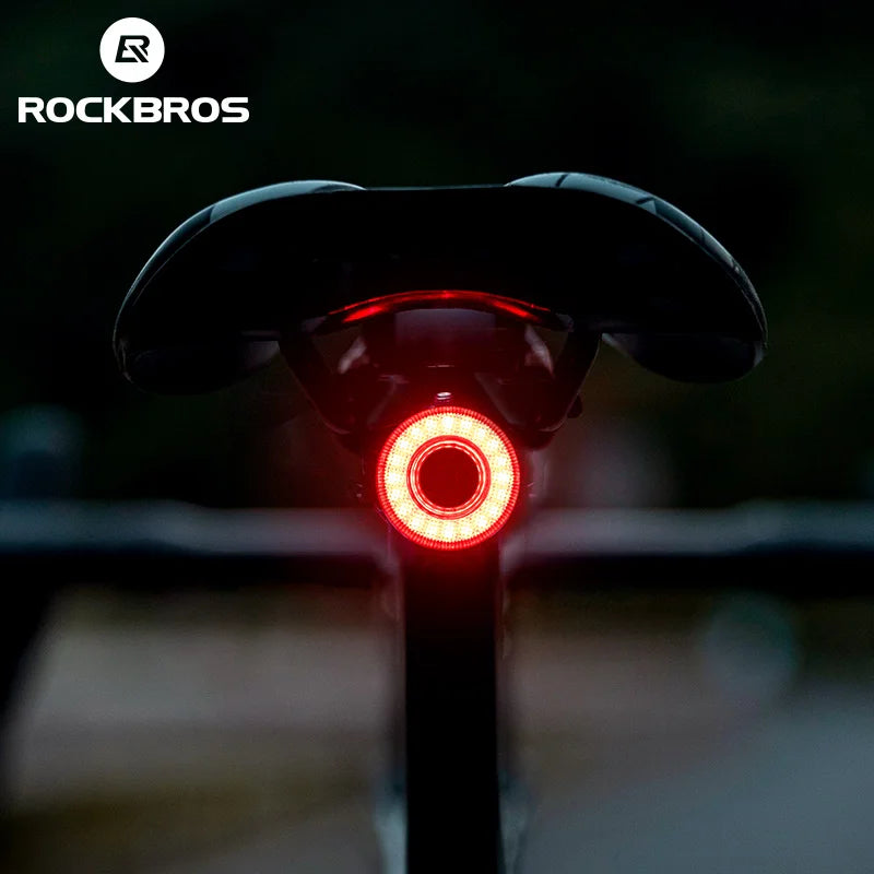 ROCKBROS Luz Inteligente para Bicicleta - Seguridad Nocturna Recargable - Corporación Turística