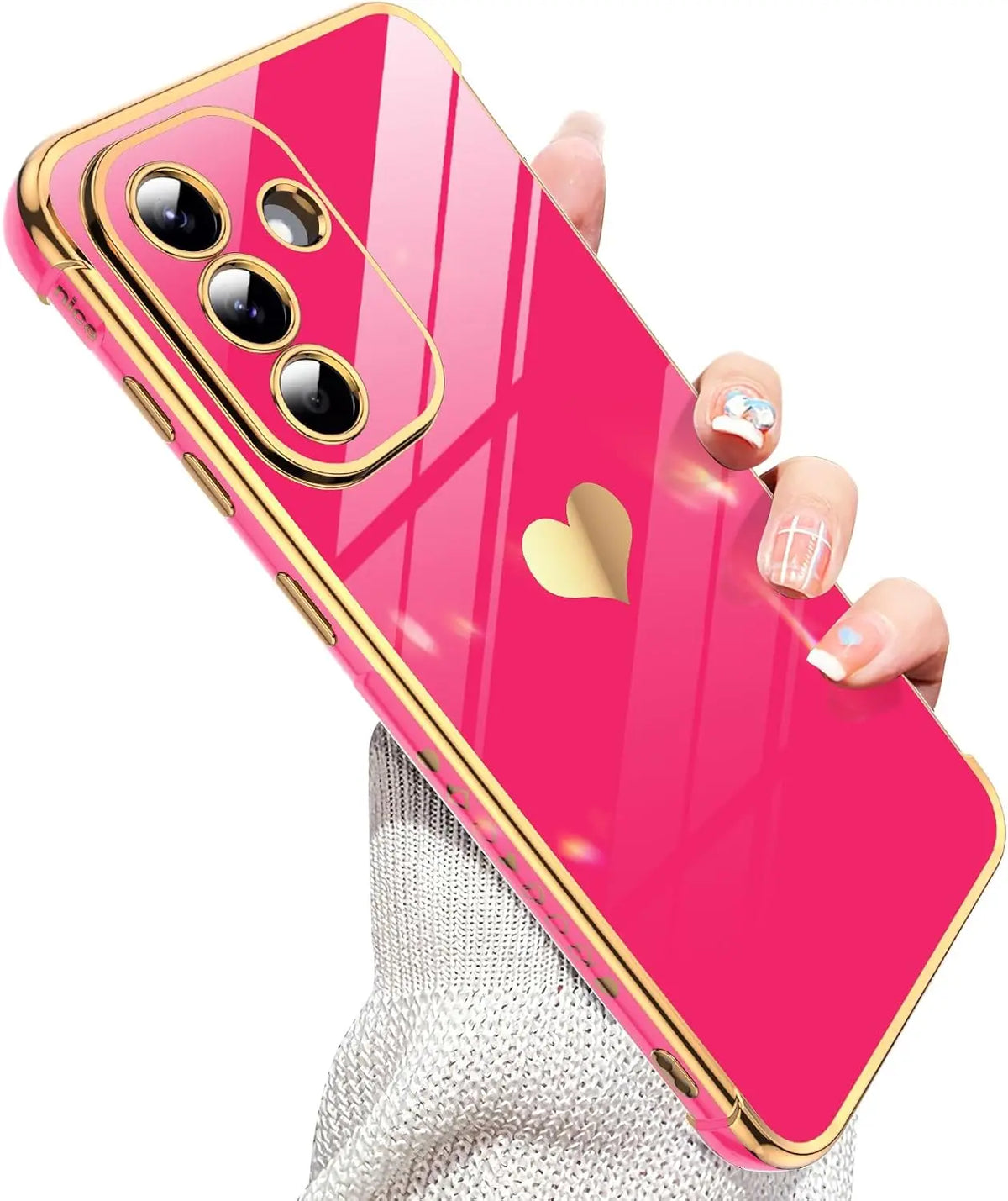 Soft silicone gold-plated luxury phone case for Samsung Galaxy, featuring a sleek and elegant design.
