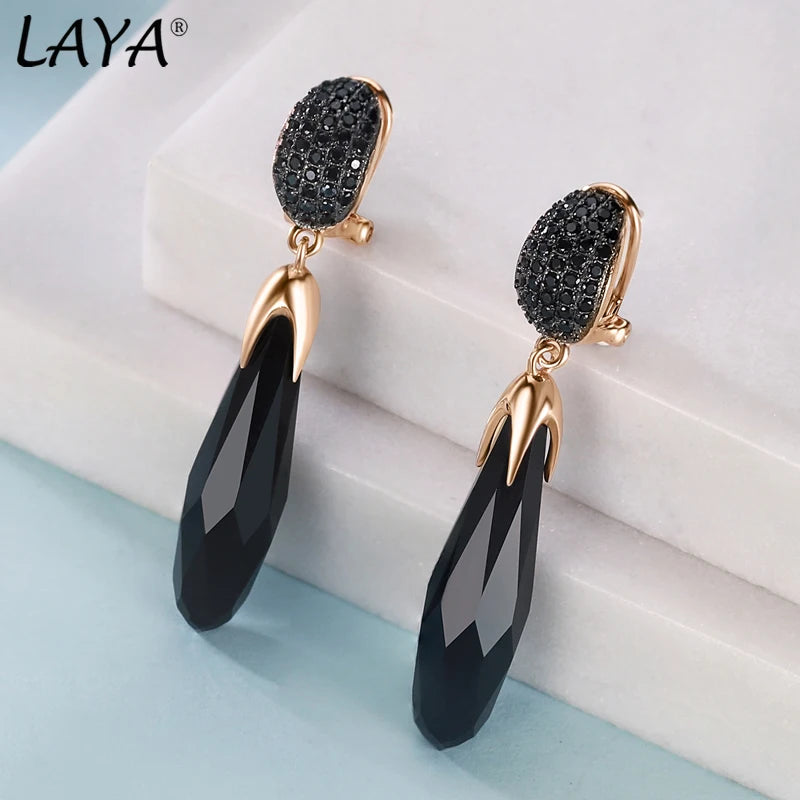 Laya-pendientes largos Retro de Plata de Ley 925 con incr...