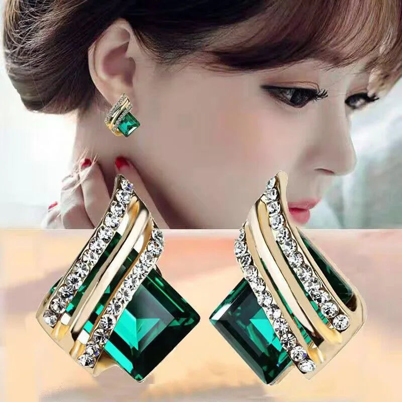 Pendientes de alas de rombo de cristal de circón para muj...