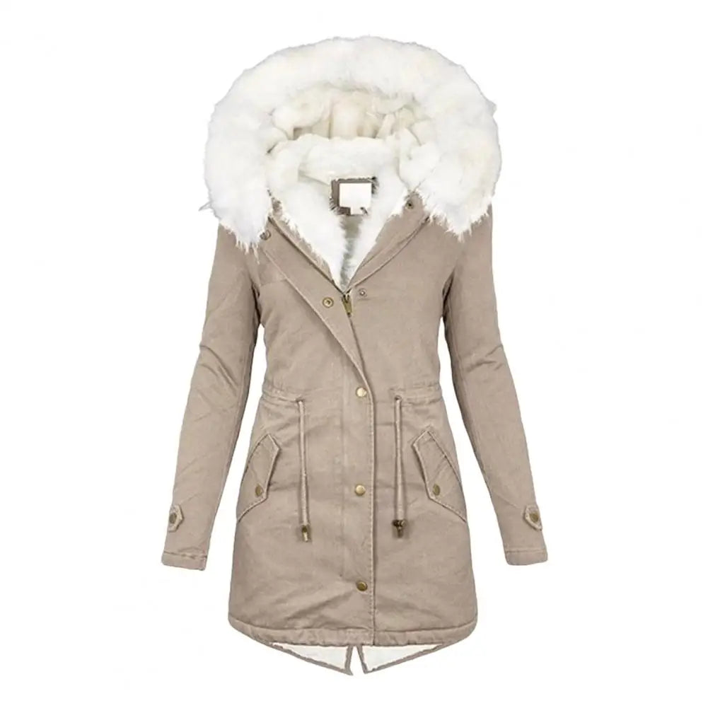 Abrigo grueso de algodón para mujer, chaqueta de lana con...