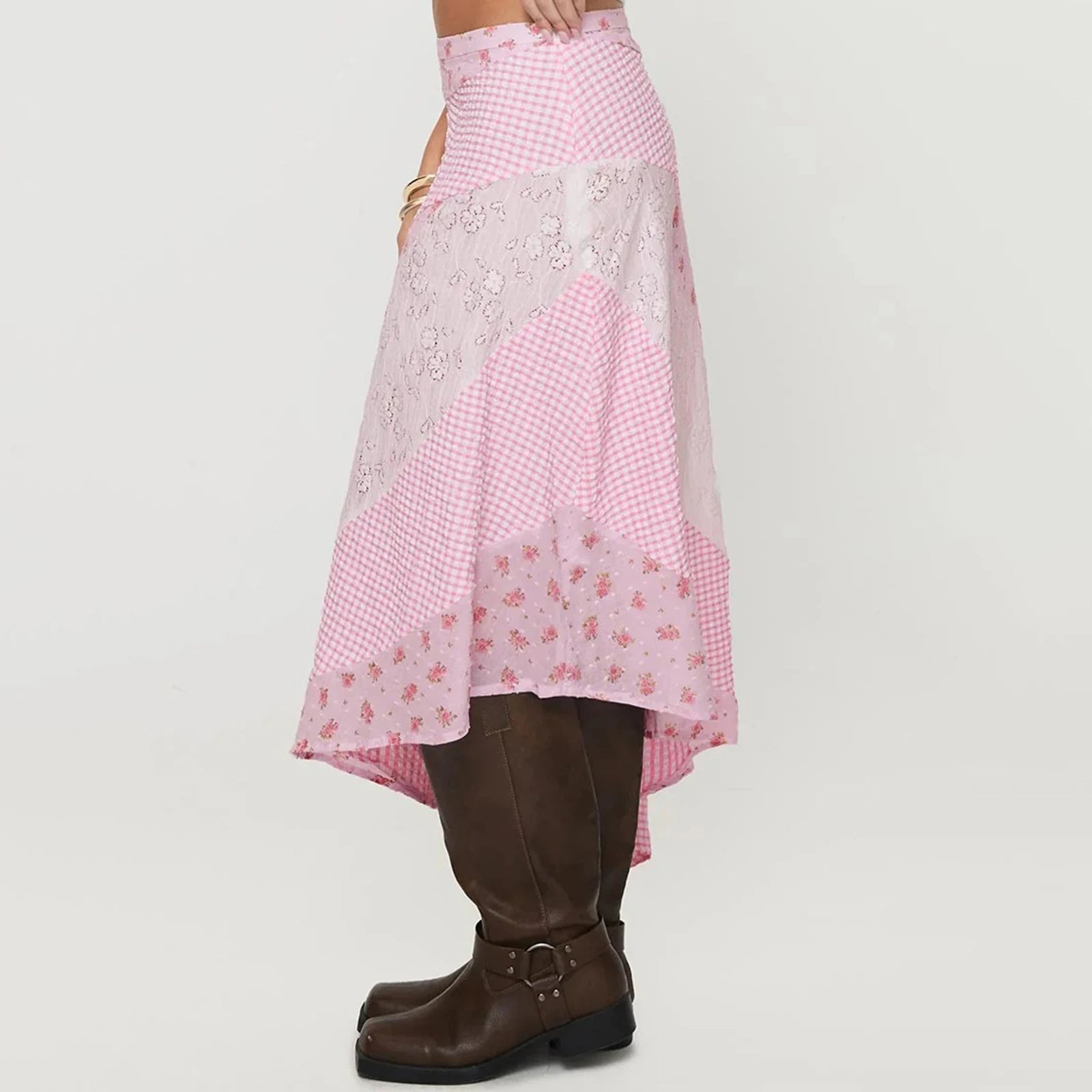 Nueva falda Midi fluida de encaje Irregular para mujer, f...