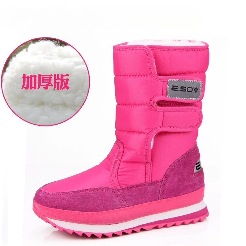 Botas de nieve gruesas de invierno para mujer, botas cáli...
