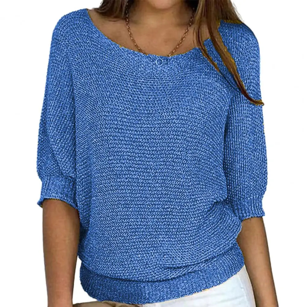 Solid color women's jersey sweater from Corporación Turística, featuring a comfortable fit and casual style.