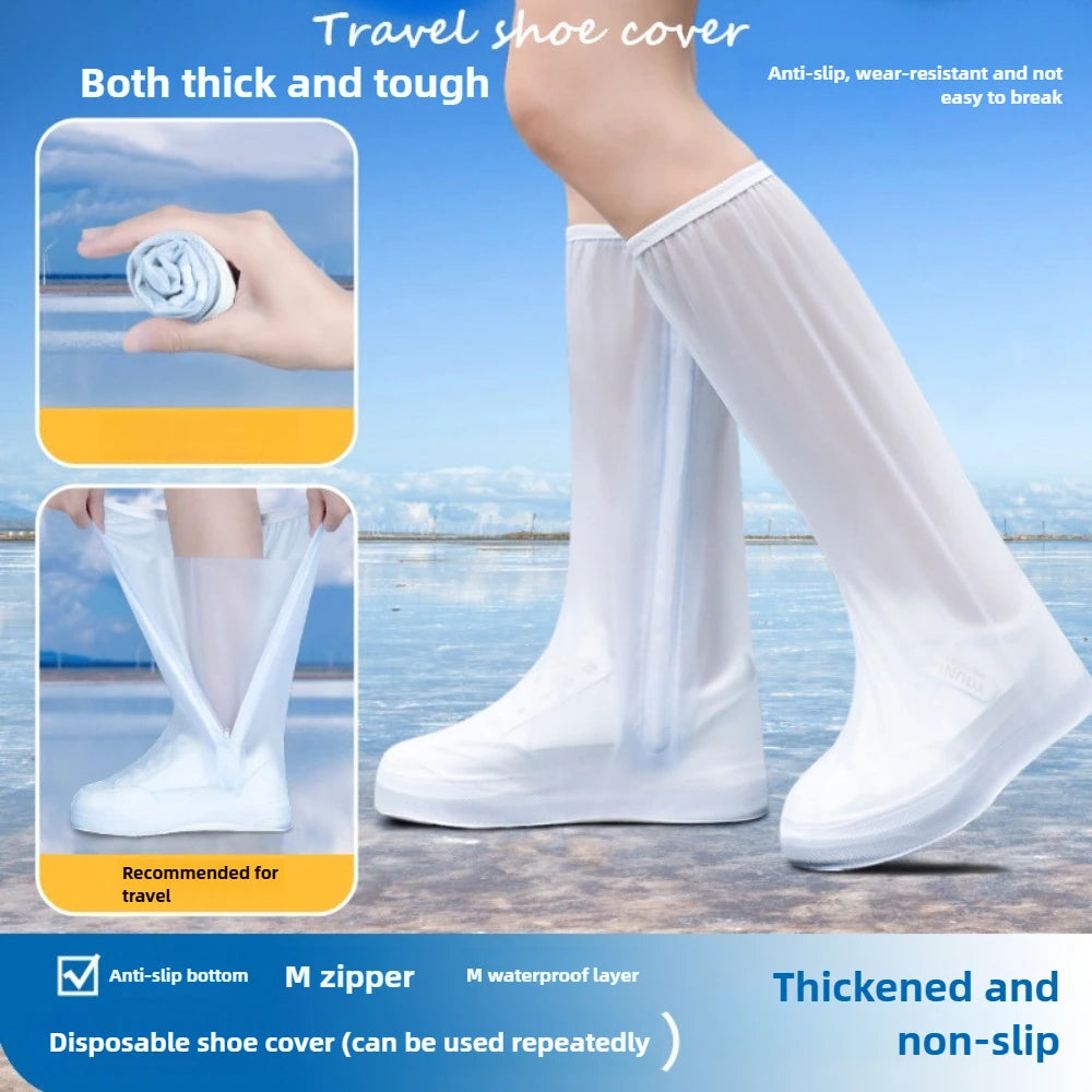Thick disposable waterproof shoe cover by Corporación Turística, designed to protect footwear from dirt and moisture.