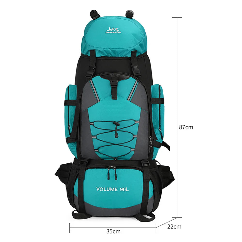Mochila de senderismo y acampada de 90L, mochila de viaje...