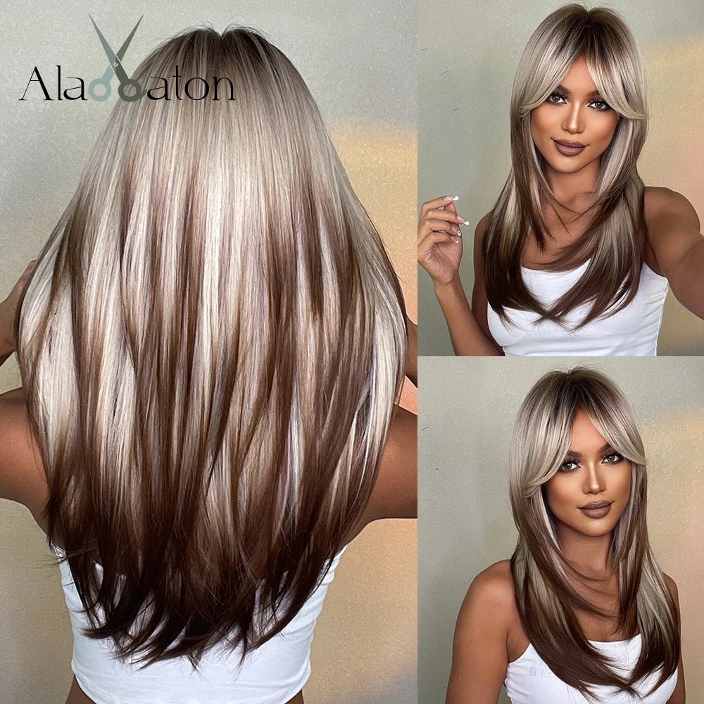 ALAN EATON-Peluca de cabello sintético para mujer, cabell...