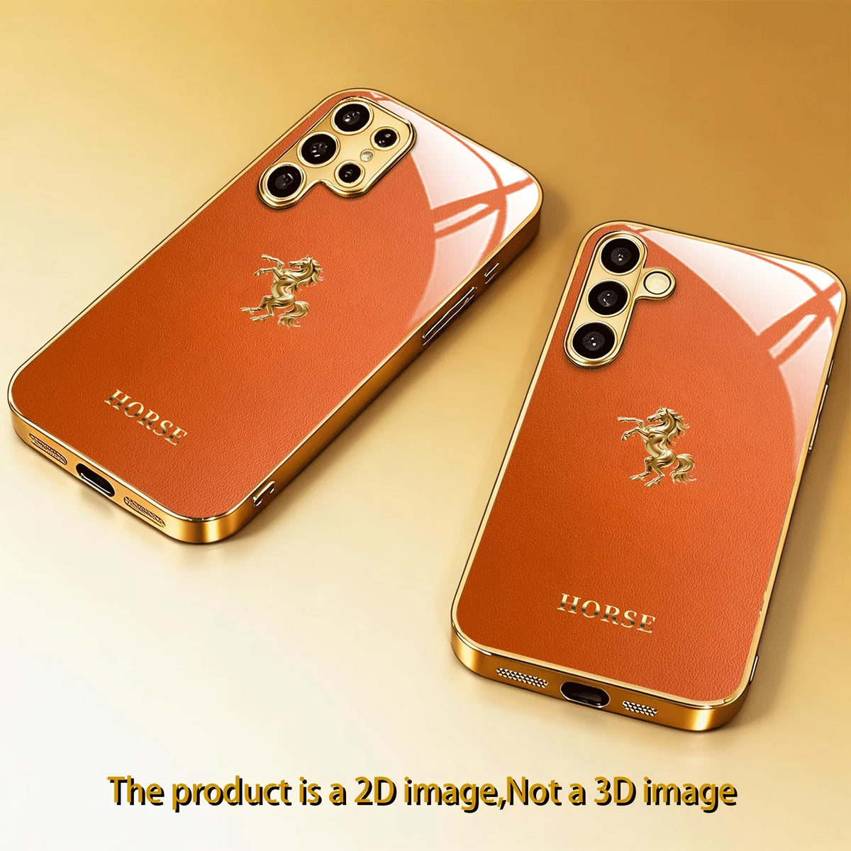 Electroplated glass phone case with gold pattern, designed for a smartphone, featuring a sleek, decorative protective cover by Corporación Turística.