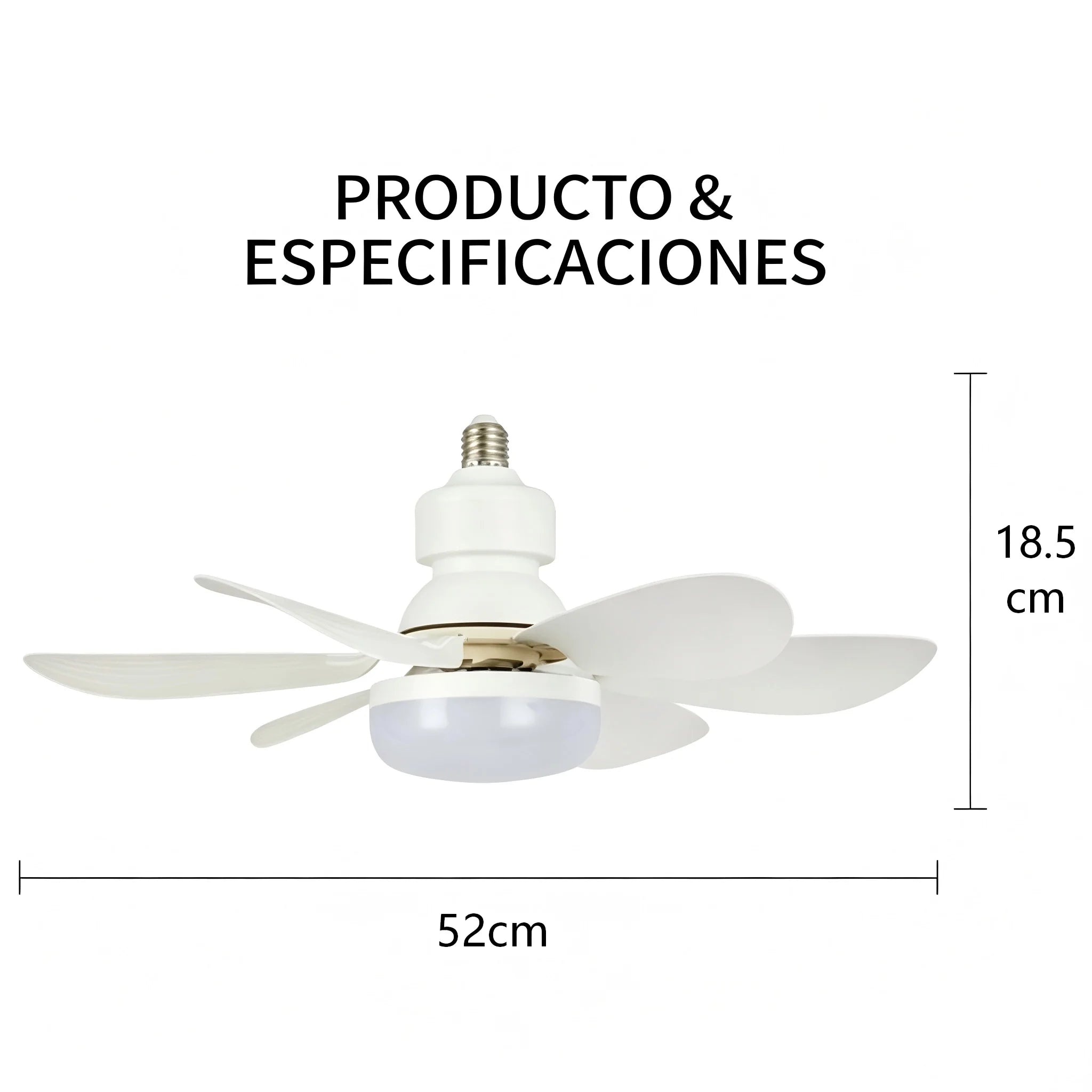 Ventilador Techo LED 40W E27 con Control Remoto - Silencioso y Moderno