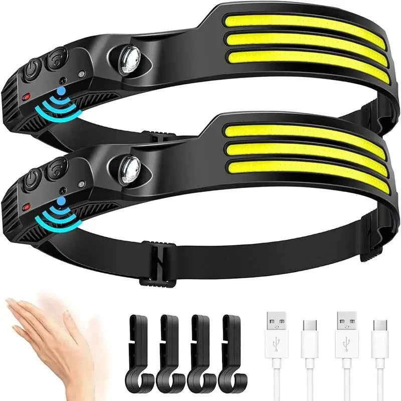 Linterna Frontal LED COB USB Recargable - Sensor de Movimiento para Exteriores