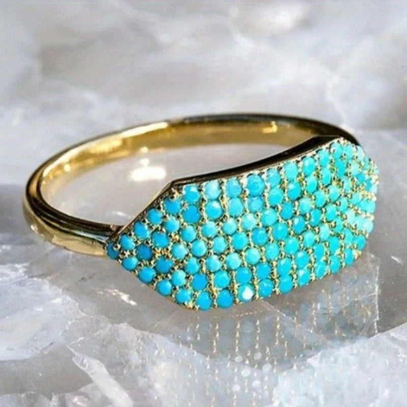 Lujoso anillo de cóctel de BUTTERFLY de topacio azul, ani...