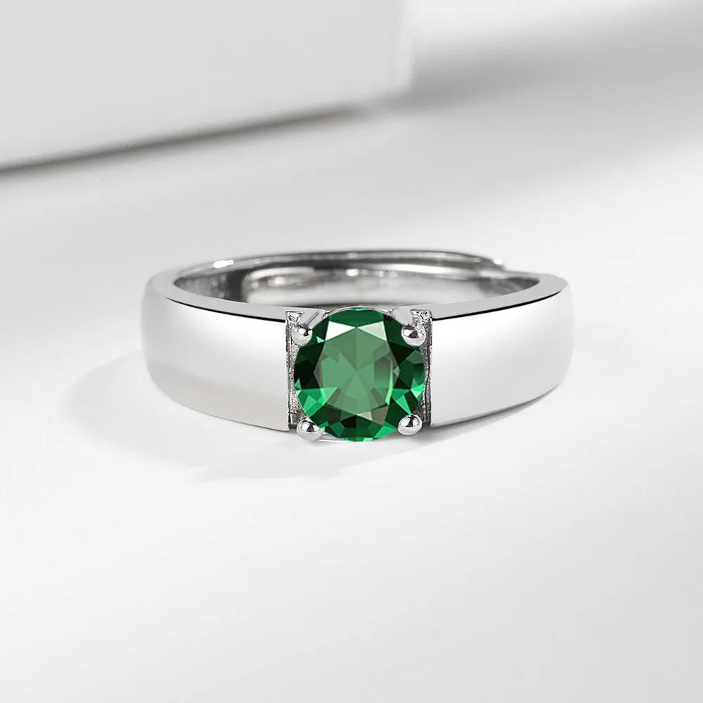 Anillo de Plata de Ley 925 con Moissanita para Hombre, Co...