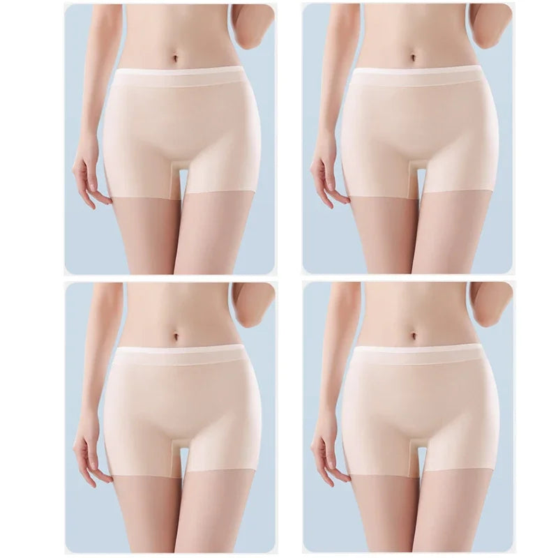 Set of four ultrathin cold silk panties for women, soft and comfortable, by Corporación Turística.