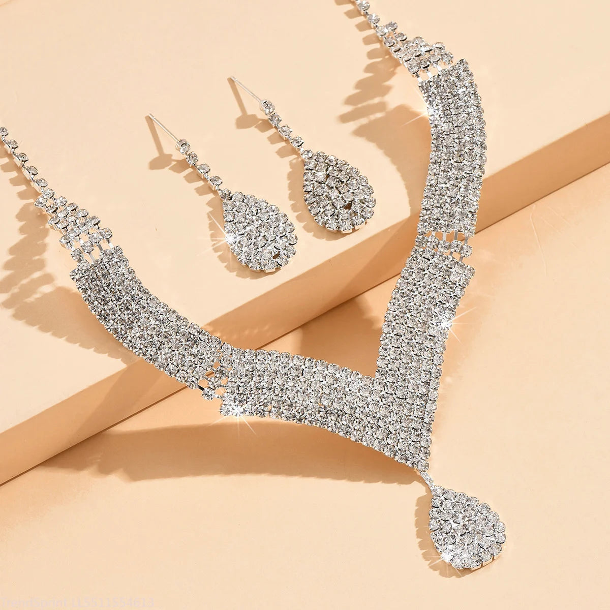Juego de Joyería de Moda con Pedrería en Forma de Gota de...