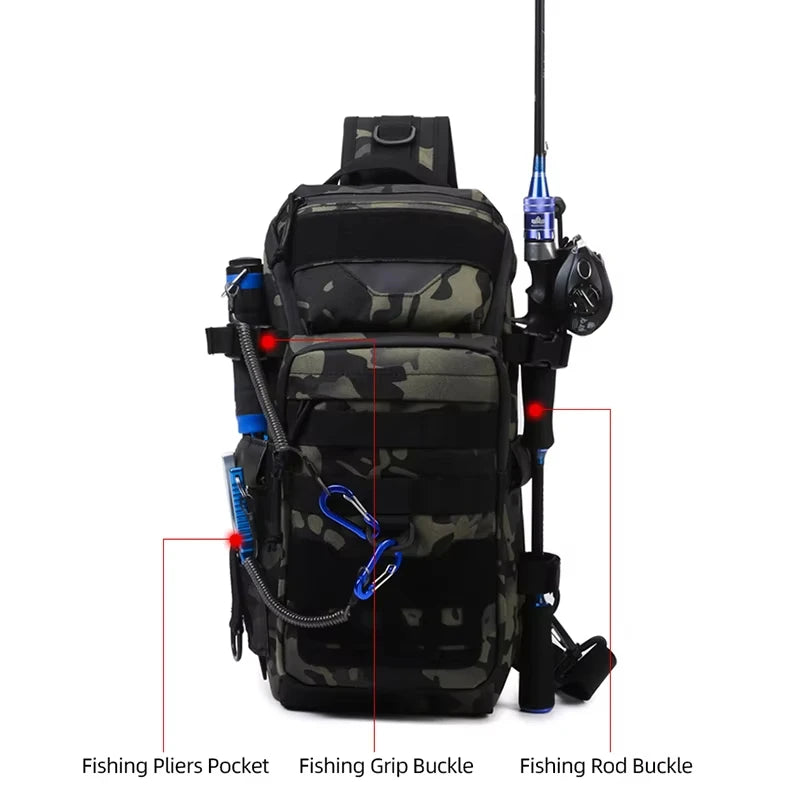Bolsa de pecho de pesca para hombre, mochila táctica, riñ...