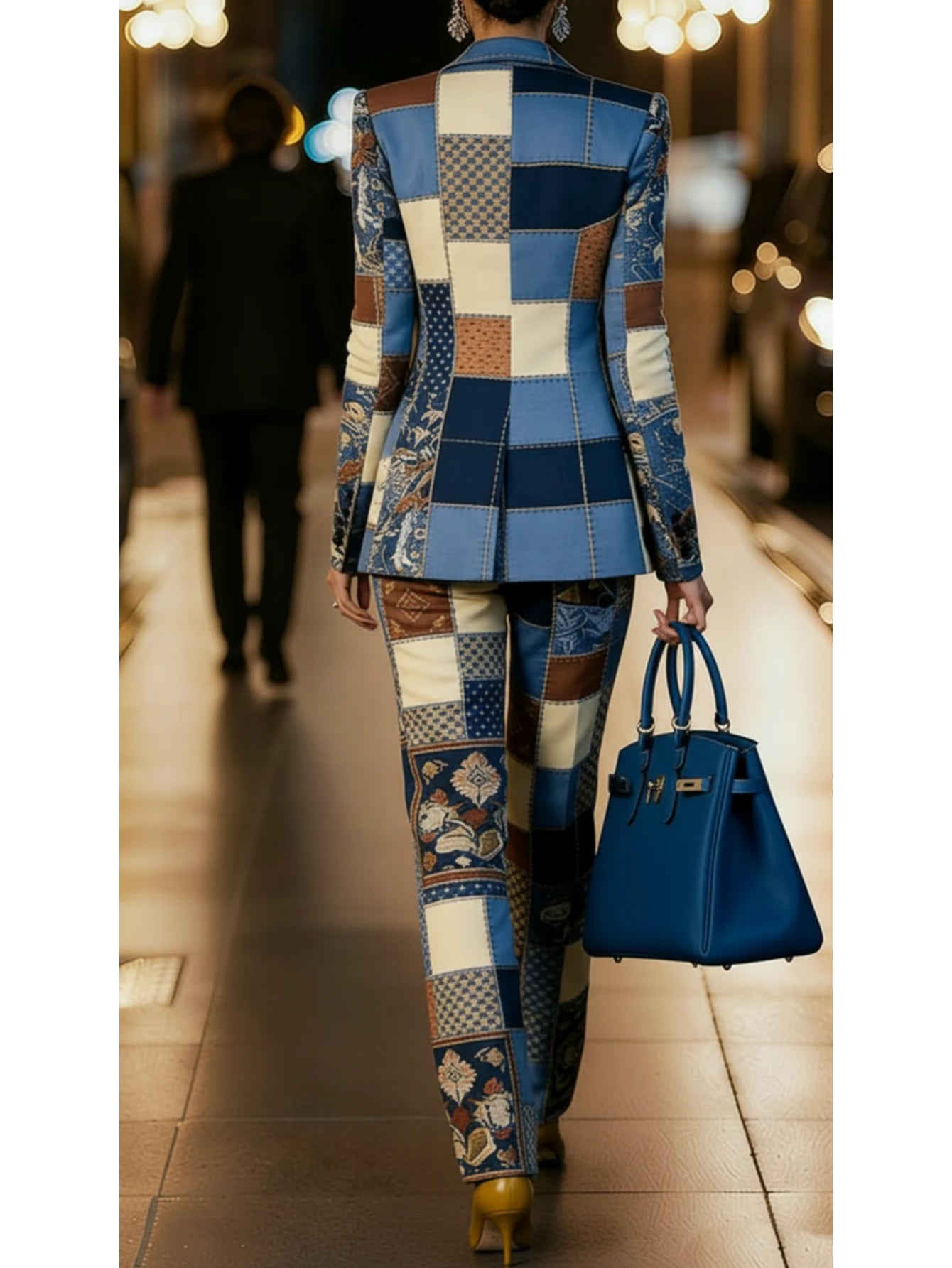 Conjunto de tres piezas para mujer, blazer con estampado ...