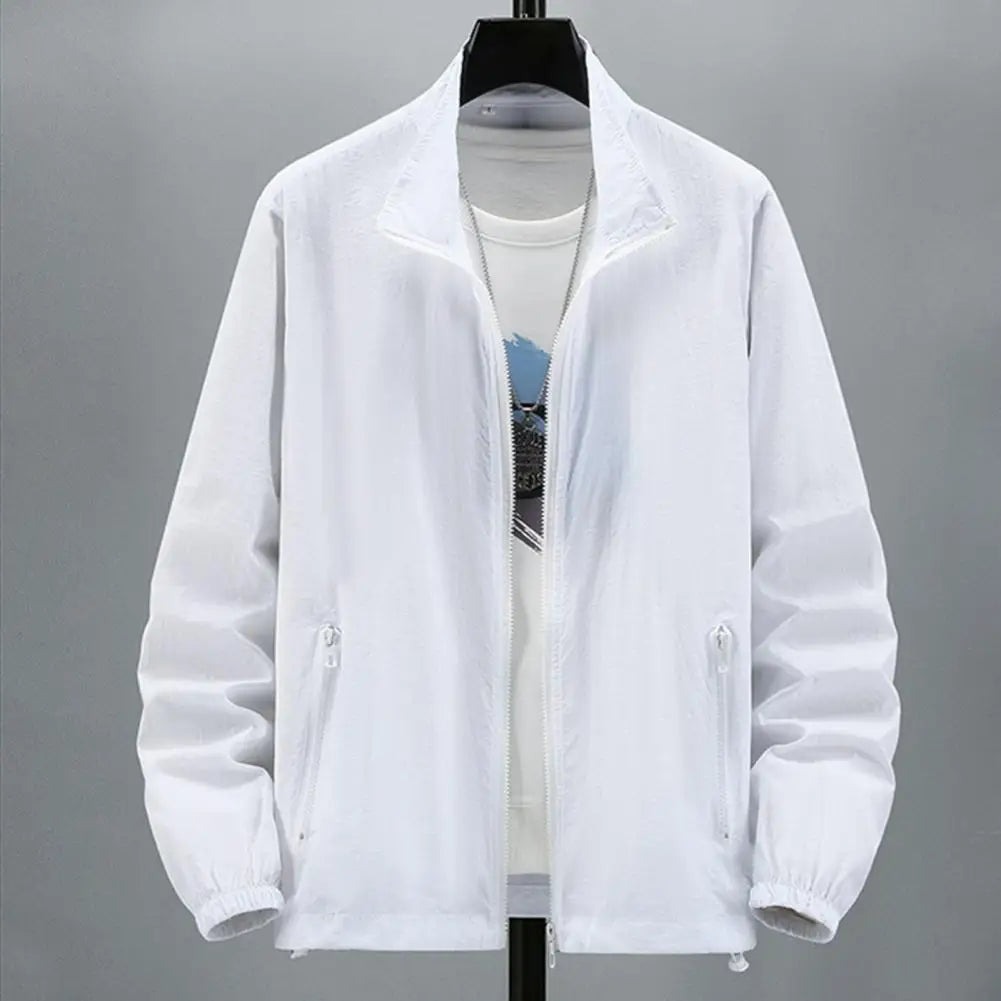 Men's outdoor jacket by Corporación Turística with protective features, shown in a stylish, weather-resistant design.