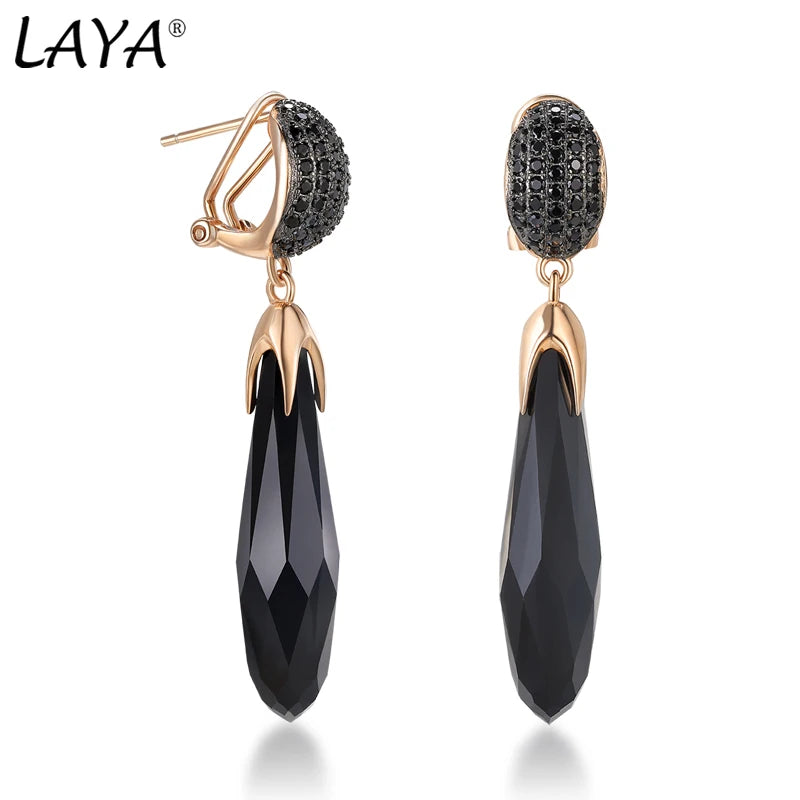 Laya-pendientes largos Retro de Plata de Ley 925 con incr...
