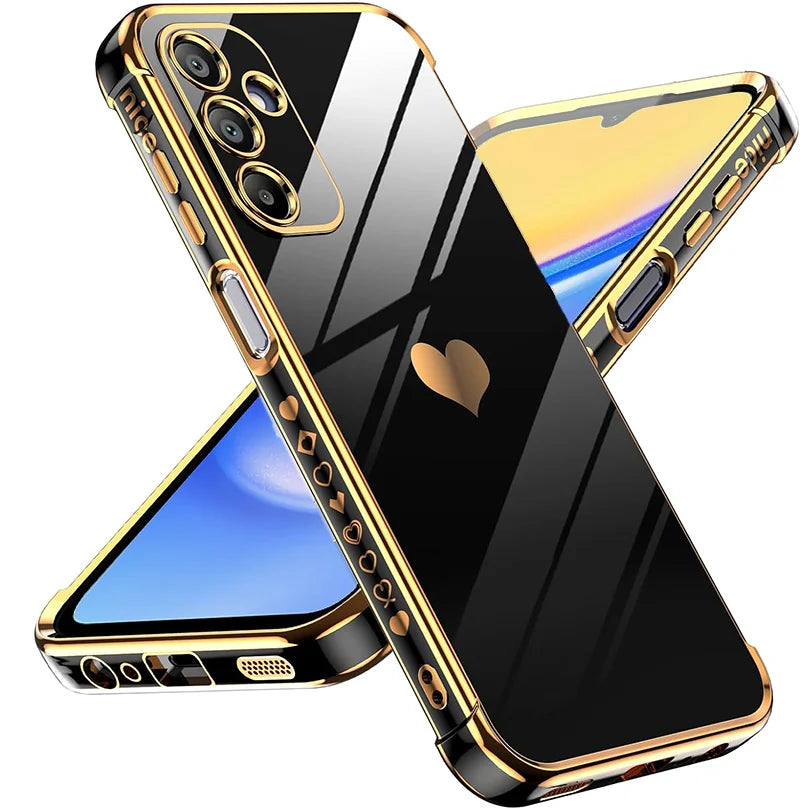 Luxury gold-plated Samsung Galaxy S24 S23 Ultra case by Corporación Turística, featuring a sleek, shiny finish and protective design.