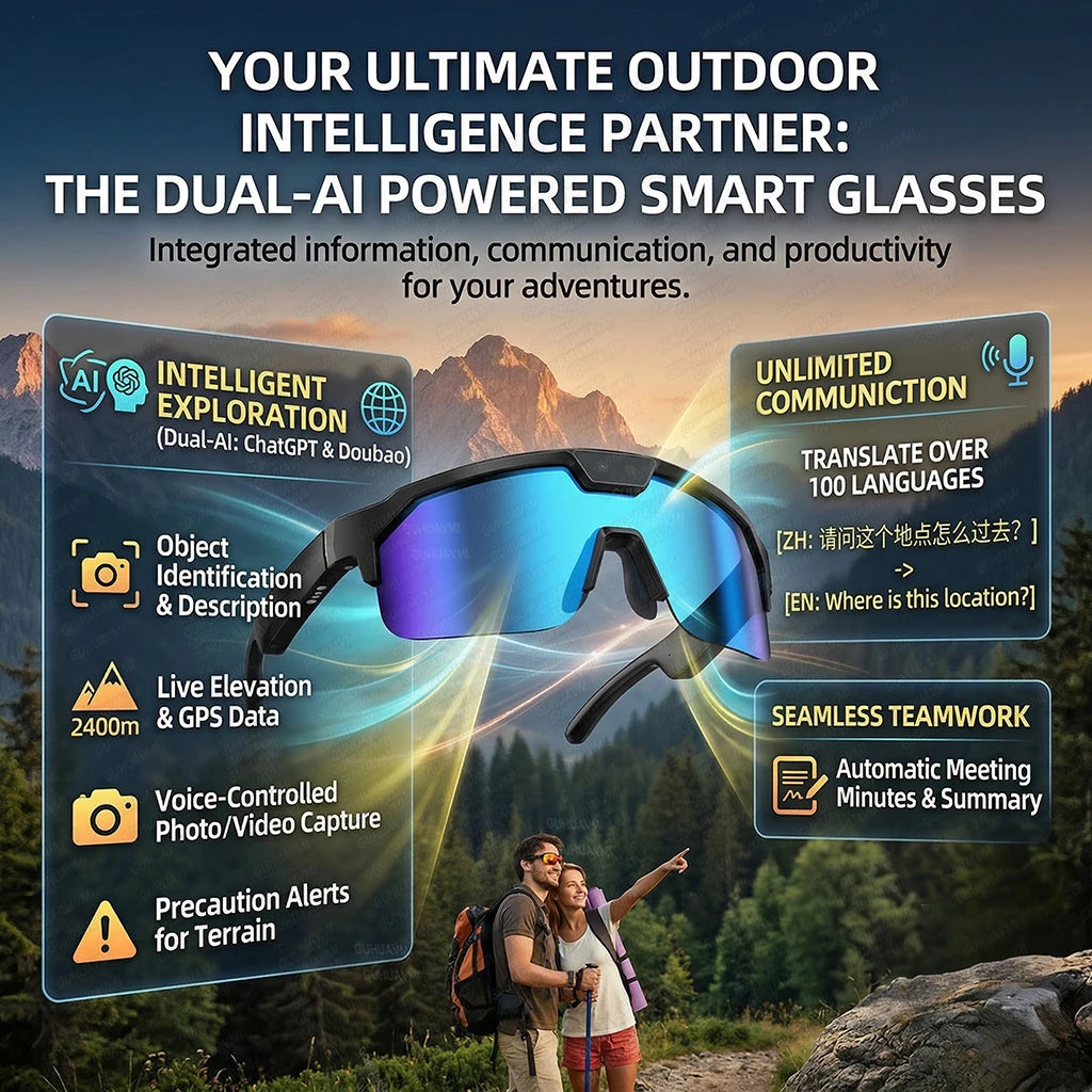 Nuevas Gafas Inteligentes con IA 2026, Cámara 1200P, 4K A...