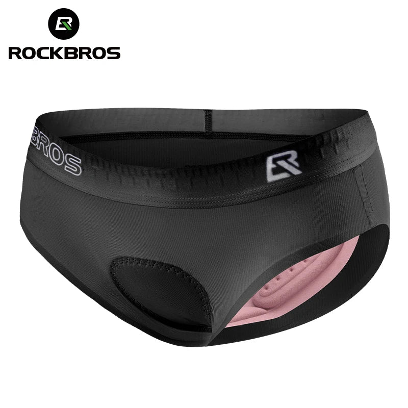 ROCKBROS women's padded cycling underwear, comfortable and supportive for women’s cycling gear, shown in a close-up image.