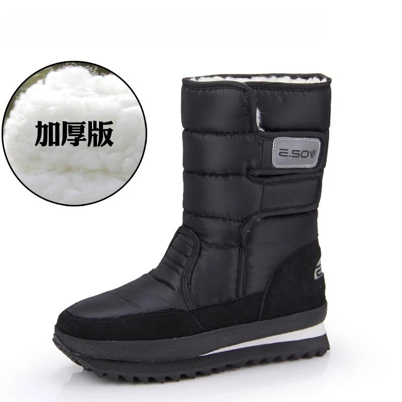 Botas de nieve gruesas de invierno para mujer, botas cáli...