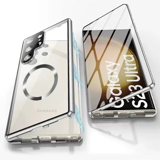 Metal magnetic security lock with 360° rotation by Corporación Turística, shown in close-up with key components visible.
