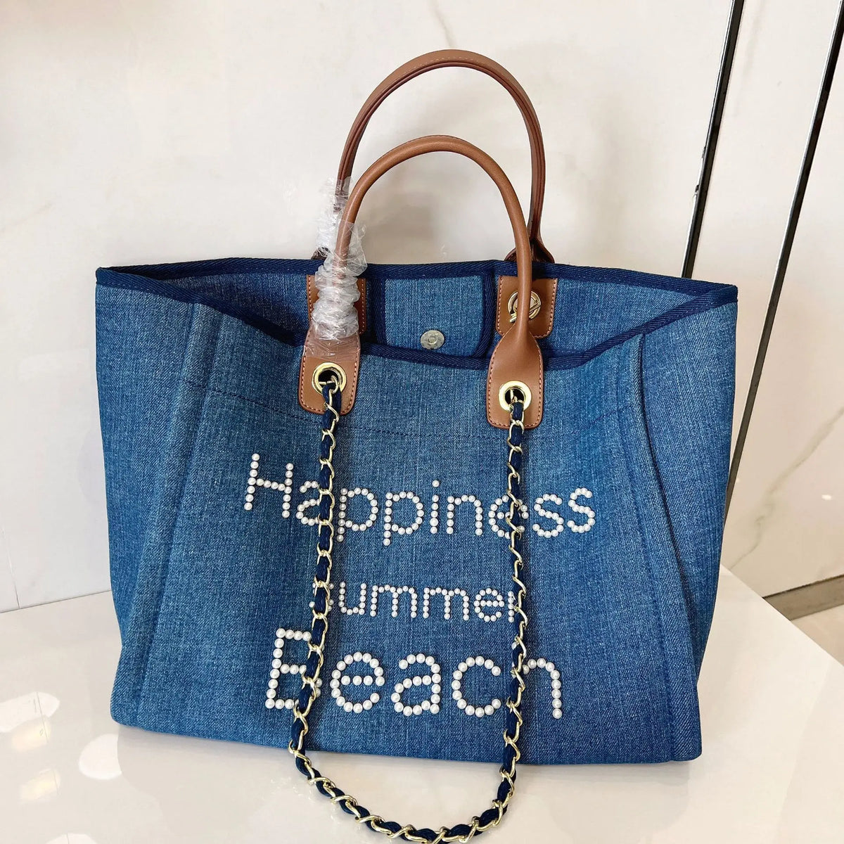 Bolso grande de lona para mujer, bolsa de hombro de cuero...