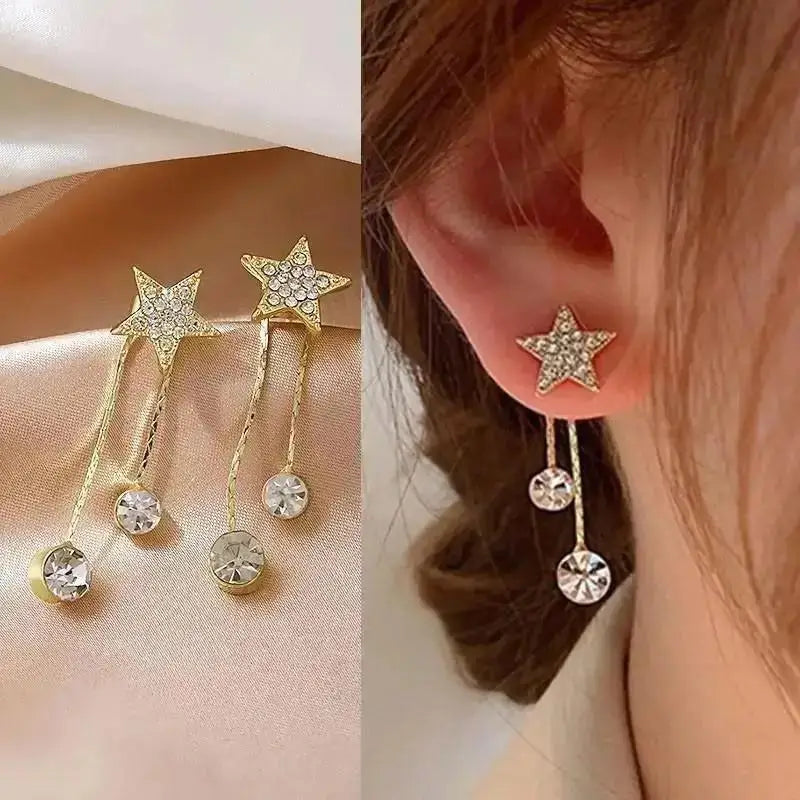 Pendientes de borla de perlas de moda coreana con aguja d...